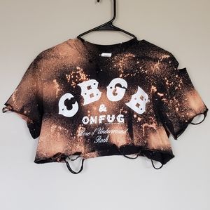 CBGB Home of Underground Rock Destructed Crop Tee